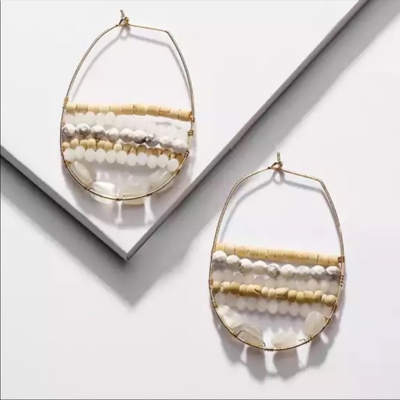 Anthropologie Jewelry - New! Anthro Julien Beaded Hoop Earrings